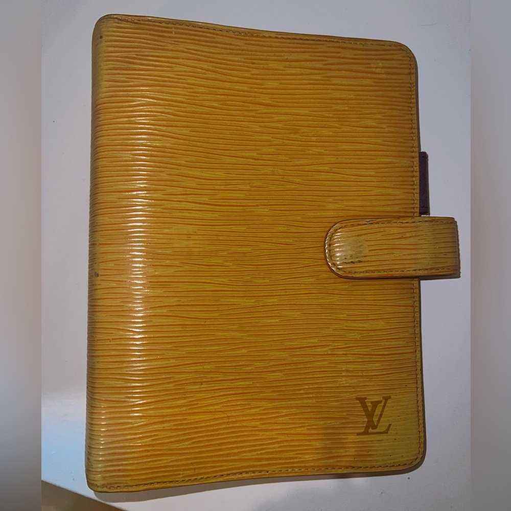 Authentic Louis Vuitton Yellow Epi Leather PM Agenda Organizer Notebook